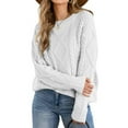thumbnail image 7 of BLVB Cable Knit Sweaters for Women Cozy Pullover Knit Fall Outfits Long Sleeve Crewneck Cute Winter Clothing, 7 of 7