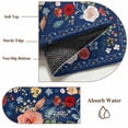 thumbnail image 6 of Navy Blue Flowers Area Rug 5x7 FT, Non Slip Bedroom Throw Carpet, Spring Vintage Floral Leaves Farmhouse Washable Soft Floor Carpet Non-Shedding Rug for Dining Room Bedside Classroom Desk, 6 of 9
