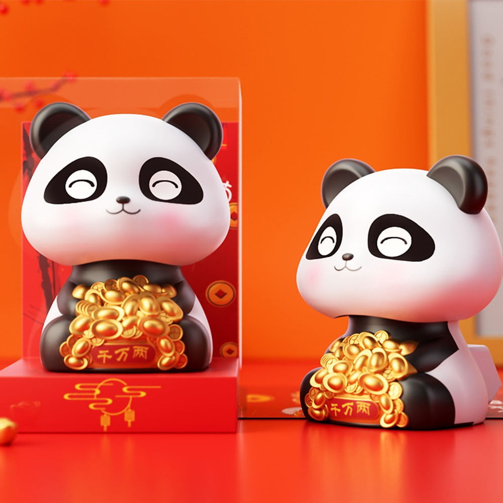 Figurine Panda Solaire Oscillant – Porte-Bonheur Pour Voiture, Bureau Ou Chambre – Décoration Énergie Solaire, Artisanal, Cadeau Sympa