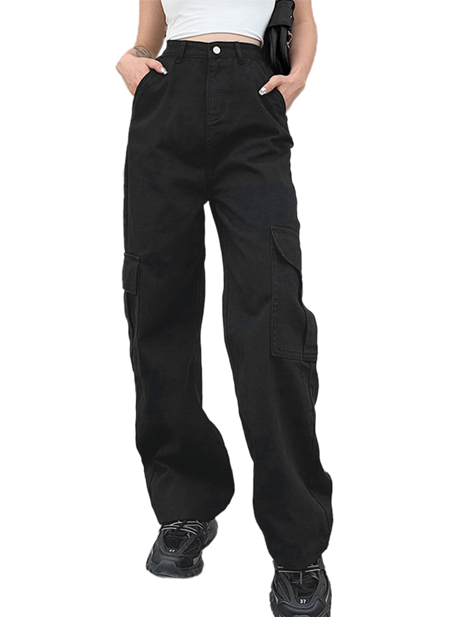 Nokpsedcb Women High-Waist Baggy Jeans 