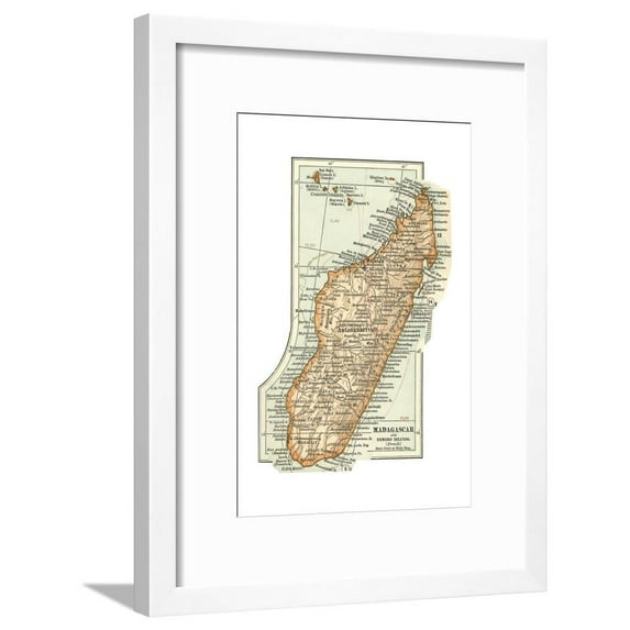 Inset Map of Madagascar and Comoro Islands. Africa, Framed Art Print Wall Art by Encyclopaedia Britannica Sold by Art.Com