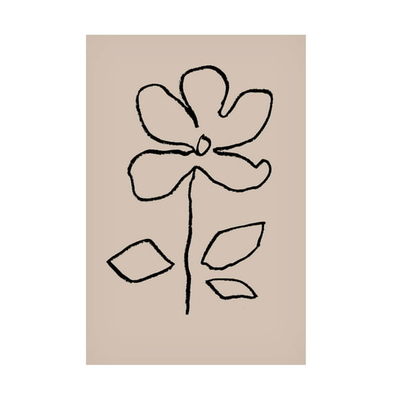 Trademark Fine Art Pictufy Studio Oil Pastel Flower Black Canvas Wall Art