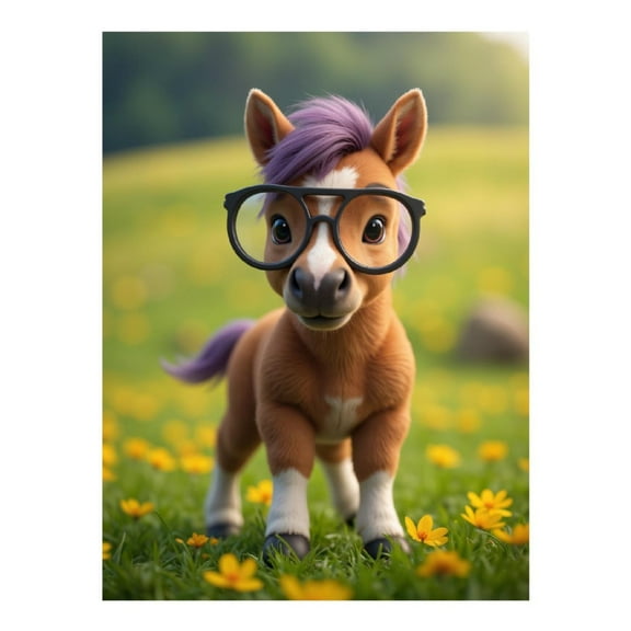 Diamond Art Kits for Adults, Playful Pony Wearing Glasses 5D Diamond Painting Kits for Adults Beginners, DIY Full Drill Diamond Painting, Gem Art and Crafts 12x16