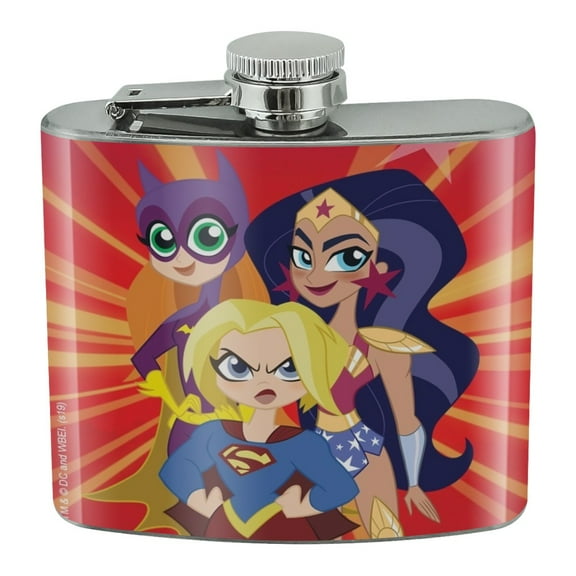 DC Super Hero Girls Girl Group Stainless Steel 5oz Hip Drink Kidney Flask