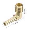 thumbnail image 3 of Unique Bargains Brass 1/4' Barb x 1/4 NPT Male Thread Right Angle Elbow Hose Fitting, 3 of 6
