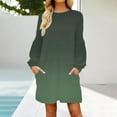 thumbnail image 3 of Iyufng Dresses for Women Plus Size on Womens Dresses Long Sleeve,Round-neck Fashion Print High Waist Mid-Calf Casual Mini Dresses,Fall Dresses for Women 2024, 3 of 5