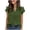 Army Green, variant on Women's Short Sleeve T-Shirts Summer V-Neck Casual Loose Fit Tops Fashion Double-Layered Ruffle Sleeve Solid Blouses