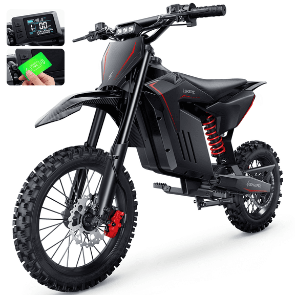 Skeri Electric Dirt Bike for Teens Adults, 14"/12" Fat Tire 2000W (Peak 3200W) 48V 21AH Battery 39MPH Hydraulic off-Road Age 13 