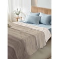 thumbnail image 5 of Brown Beige Ombre Flat Sheets Only Twin XL Size, Soft Breathable Bed Top Sheets for Mattress, Farmhouse Vintage Wooden Striped Luxury Bedding Flat Sheets for Home Hotel Bedroom Bed Protection, 5 of 9