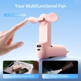 thumbnail image 3 of JISULIFE Mini Portable Fan, 3 In 1 Handheld Fan with 4500 mAh [20-37 Working Hours], USB Rechargeable with Power Bank, Flashlight, Foldable Pocket Fan for Travel, Makeup, Gift for Women -Pink, 3 of 9
