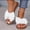 White, variant on Women's Round Toe Bow Flat Sandals, Soft Slides Open-Toe Summer Slippers Black 7(39)
