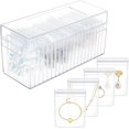 thumbnail image 1 of Organizador de joyas de acrílico transparente con 20 bolsas de joyería portátiles transparentes, organizador de almacenamiento de joyas, caja de joyería, organizador de viaje, estuche de joyería, 1 of 9