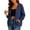 Navy, variant on XPMWRP Women Contrast Stitch Hooded Zip Up Sweatshirt Jacket Drawstring Pocket Loose Long Sleeve Casual Outer Coat Black S