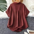 thumbnail image 5 of Horkkom Button Down Shirts for Women Summer Plus Size Short Sleeve Tops Solid Color Casual Tunic Tops with Pocket XXXL, 5 of 7