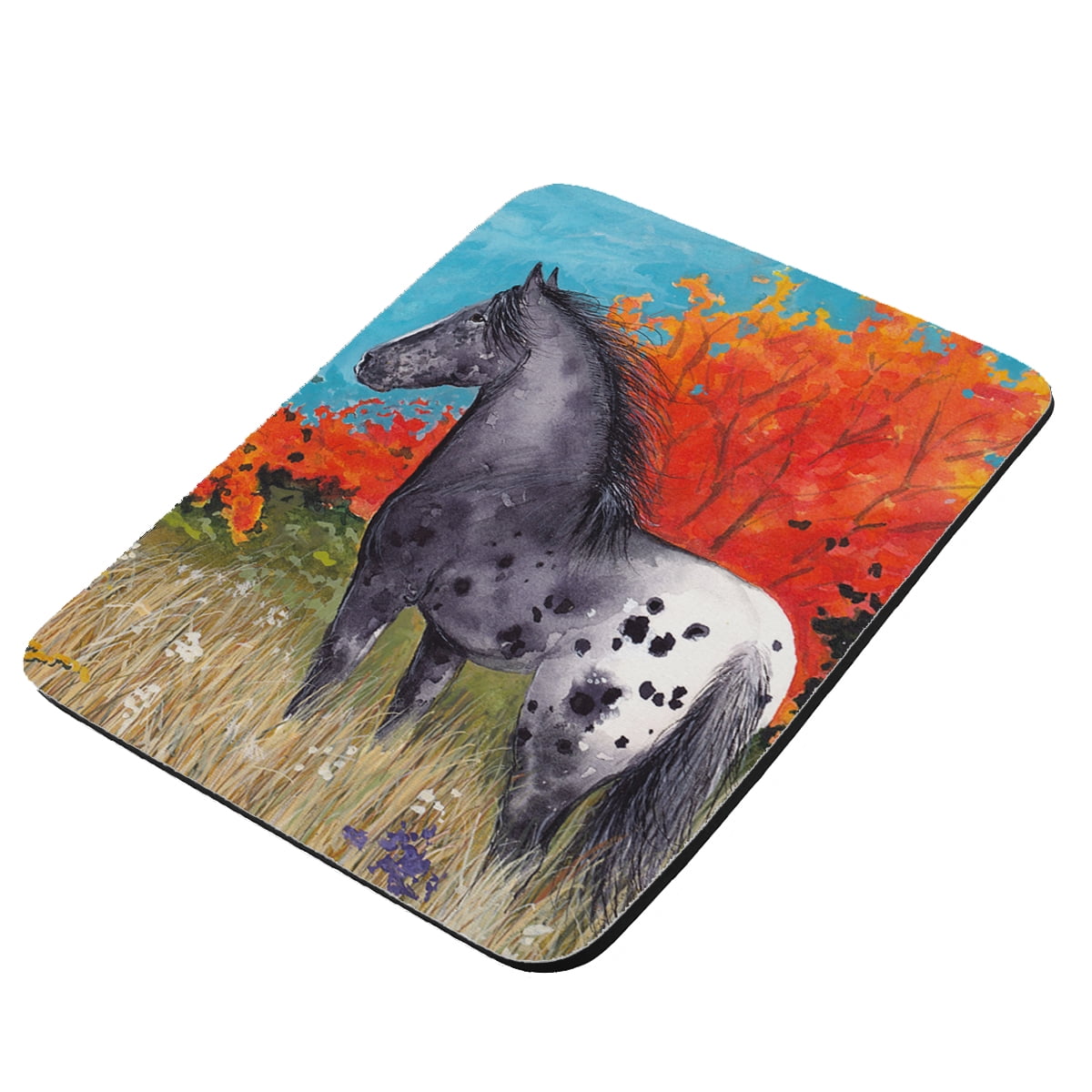 Black Blanket Appaloosa in Autumn Horse Art by Denise Every KuzmarK Mousepad / Hot Pad