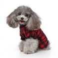 thumbnail image 6 of Plaid Pet Pajamas Dog Onesies Plaid Dog Sweaters Pet Soft Winter Clothes Puppy Warm Pajamas for Small Medium Dogs Pets, 6 of 19