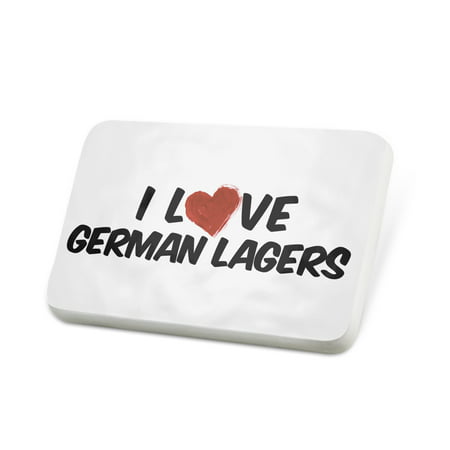 Porcelein Pin I Love German Lagers Beer Lapel Badge –