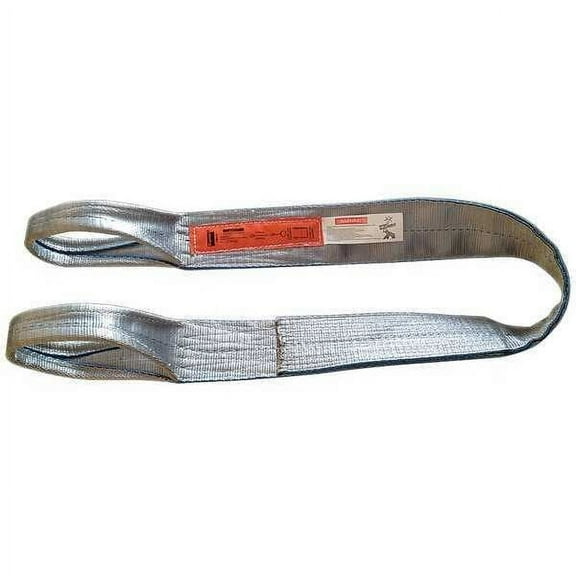 Dayton Web Sling, Type 3, 10 ft L, 1 in W, Polyester, Gray 2MJY9