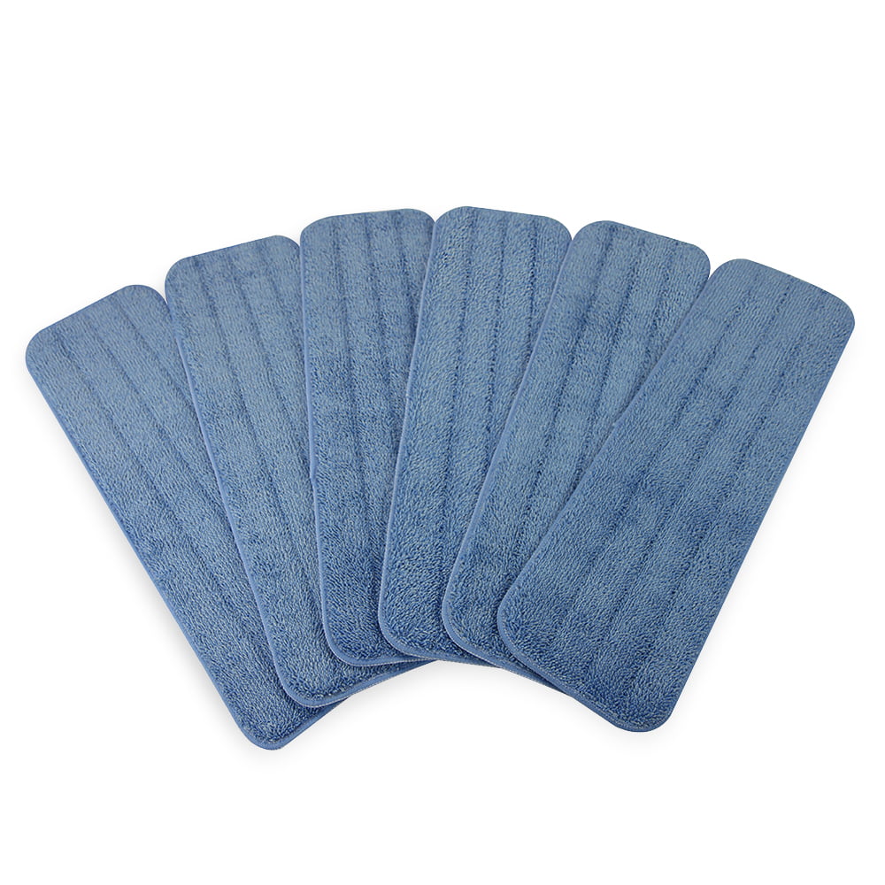 5 Pack Replacement Washable Blue Microfiber Mop Cleaning Pads for 15" Flat Mop 