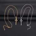 thumbnail image 4 of Jumpingount Cruzado Colgante Collar Collar Cadena Aniversario Boda Gargantilla Moda Simple Joyería Presente para Hombres Mujeres Oro Type1 NO1, 4 of 6