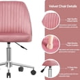 thumbnail image 2 of Vanspace Home Office Desk Chair Velvet Task Chair Vanity Chair Computer Chair with Wheels Adjustable Mid-Back Twill Swivel Chair for Dresser Table Work Study Living Room, Pink, 2 of 5