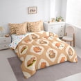thumbnail image 3 of jejeloiu Kawaii Capybara 7pcs Bedding Comforter Set,Cute Cartoon Animal Queen Bedding Sets,Brown Kapibara Queen Sheet Sets For Kids,Ultra Soft Home Decor Reversible, 3 of 8