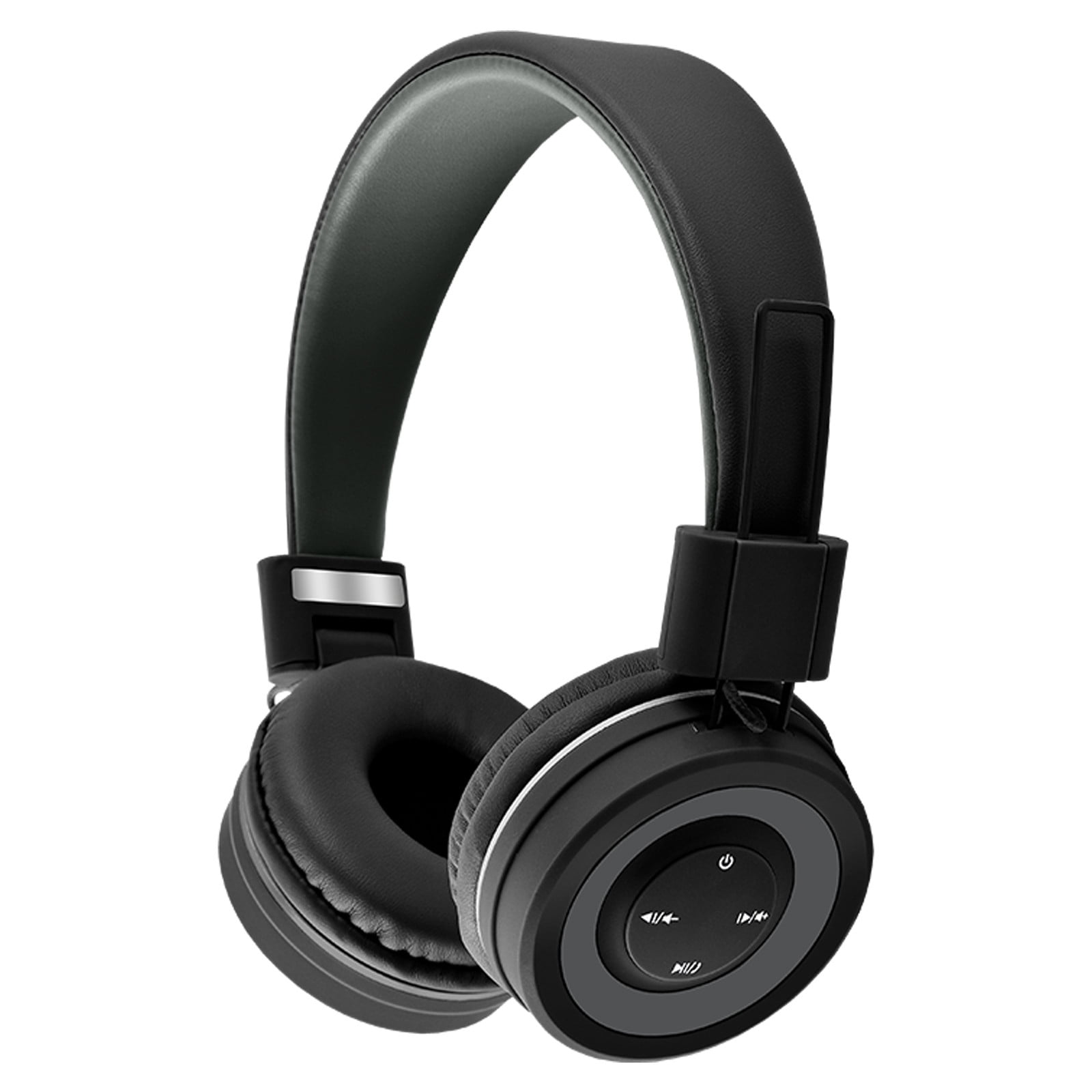 On-Ear Headphones with Microphone, Lightweight Folding Stereo Bass Headphones with 1.5M No-Tangle Cord, Portable Wired Headphones for Smartphone Tablet Computer MP3 / 4 - Black