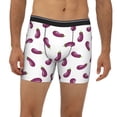 thumbnail image 2 of Men'S Boxer Briefs, Cartoon Eggplant Pattern Soft And Breathable Mens Underwear Boxer Briefs With Widen Waist, 2 of 2