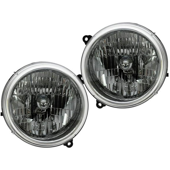 EPIC LIGHTING OE Style Halogen Headlights Assembly Replacement for JEEP 02-03 LIBERTY [ CH2502136 CH2503136 5101821AA 5101820AA ] Pair