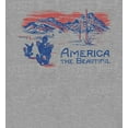 thumbnail image 2 of Americana America The Beautiful Crew Neck Long Sleeve Heather Gray Adult Tee
-Medium, 2 of 3