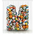 thumbnail image 3 of Ambesonne Letter M Shower Curtain, Alphabet Sports Balls, 69"Wx70"L, Multicolor, 3 of 3