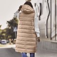 thumbnail image 4 of jsaierl Long Puffer Vest Women Plus Size,Women's Winter Hooded Long Down Vest Full-Zip Sleeveless Puffer Vest Fashionable Coats Jacket Outerwear with Pockets, 4 of 6