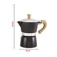 thumbnail image 2 of Coffee Aluminum Coffee Pot with Wood Grain Handle Moka Coffee Pot Outdoor Portable Coffee Maker Tool, 2 of 5