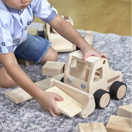 Guidecraft Wooden Front Loader: Vehicle Play Set, Kids learning and Educational Dramatic Play Toy