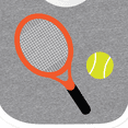 thumbnail image 4 of Inktastic Tennis Racket and Ball Boys or Girls Baby Bib, 4 of 4