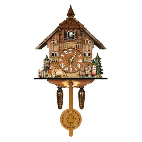 (CM001)German Black Forest Cuckoo Clock Retro Nordic Style Wooden Cuckoo Wall Clock