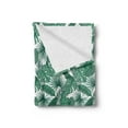 thumbnail image 2 of Banana Leaf Soft Flannel Fleece Throw Blanket, Palm Tree Passion Monstera Areca Palm Fan Palm and Banana Leaves, Cozy Plush for Indoor and Outdoor Use, 50" x 70", Jade Green and White, by Ambesonne, 2 of 5