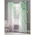 thumbnail image 4 of Ombre Green Pink Sheer Curtains 96 Inch Length 2 Panels Set Window Treatments, Summer Coastal Ocean Sea Beach Wave Rod Pocket Semi Curtains for Living Room/Bedroom/Kitchen Décor, 104"W x 96"L, 4 of 7