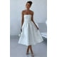 thumbnail image 4 of Vestidos de verano sin tirantes para el regreso a casa con bolsillos, corsé, línea A, midi, para fiesta de cóctel, vestidos de color verde empolvado, 4 of 6
