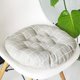 thumbnail image 1 of Granjero Gordo Cojín redondo suave bohemio para silla, para jardín, patio, hogar, cocina, oficina, rejilla gris, diámetro de 45 cm, 1 of 5