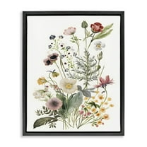 Stupell Industries Subtle Spring Blossoms Botanical & Floral Painting Black Floater Framed Canvas Art Print Wall Art, 25 x 31