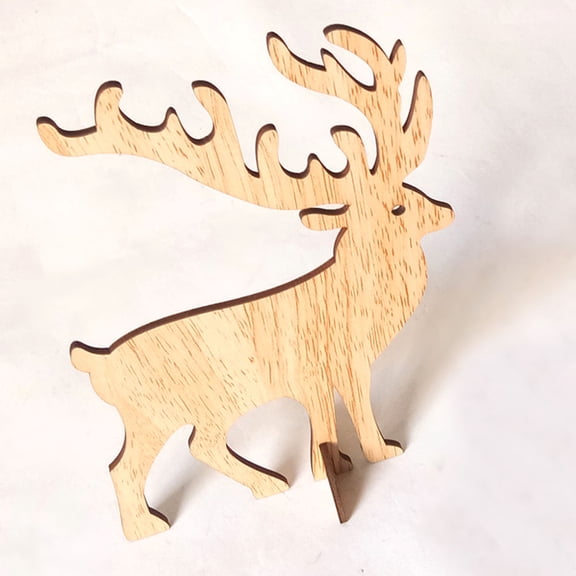 LABSERRON 6-Piece Elk Furniture Ornaments Set, Chocolate Wood Decorative Gifts for Home, Friends, Christmas Holiday Decor