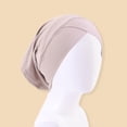 thumbnail image 3 of Guiexla Ethnic Style Cross Design Bottoming Hat Solid Color Straight Opening Tube Turban Hat Elastic Fine Workmanship Sleeping Hat, 3 of 8