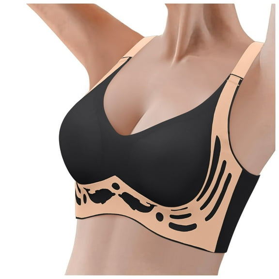 Lixiuxyad Athletic Women Women's Thin Seamless Vest Soft Support Large Chest Small Half Fixed Cup Breathable Bra