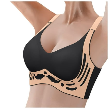 Riforla Women s Thin Seamless Vest Soft Support Large Chest Small Half Fixed Cup Breathable Bra Sports Bras for Women Black L