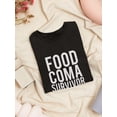 thumbnail image 3 of Food Coma Survivor Turkey Women Black T-Shirt, Female XX-Large, 3 of 4