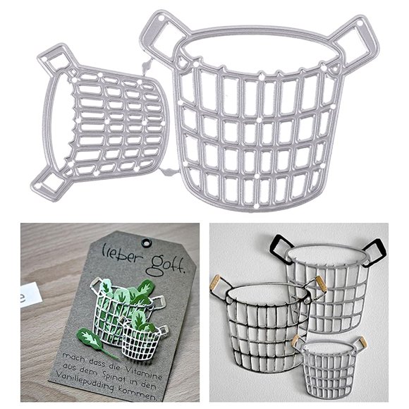 Troqueles de corte Lottoyday 2 piezas, cesta de metal para hacer tarjetas