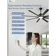 thumbnail image 6 of Zardon 72 in Large Ceiling Fans with Light and Remote, Modern Ceiling Fan with 6 Speed Reversible for Indoor, Outdoor, Black, 6 of 9