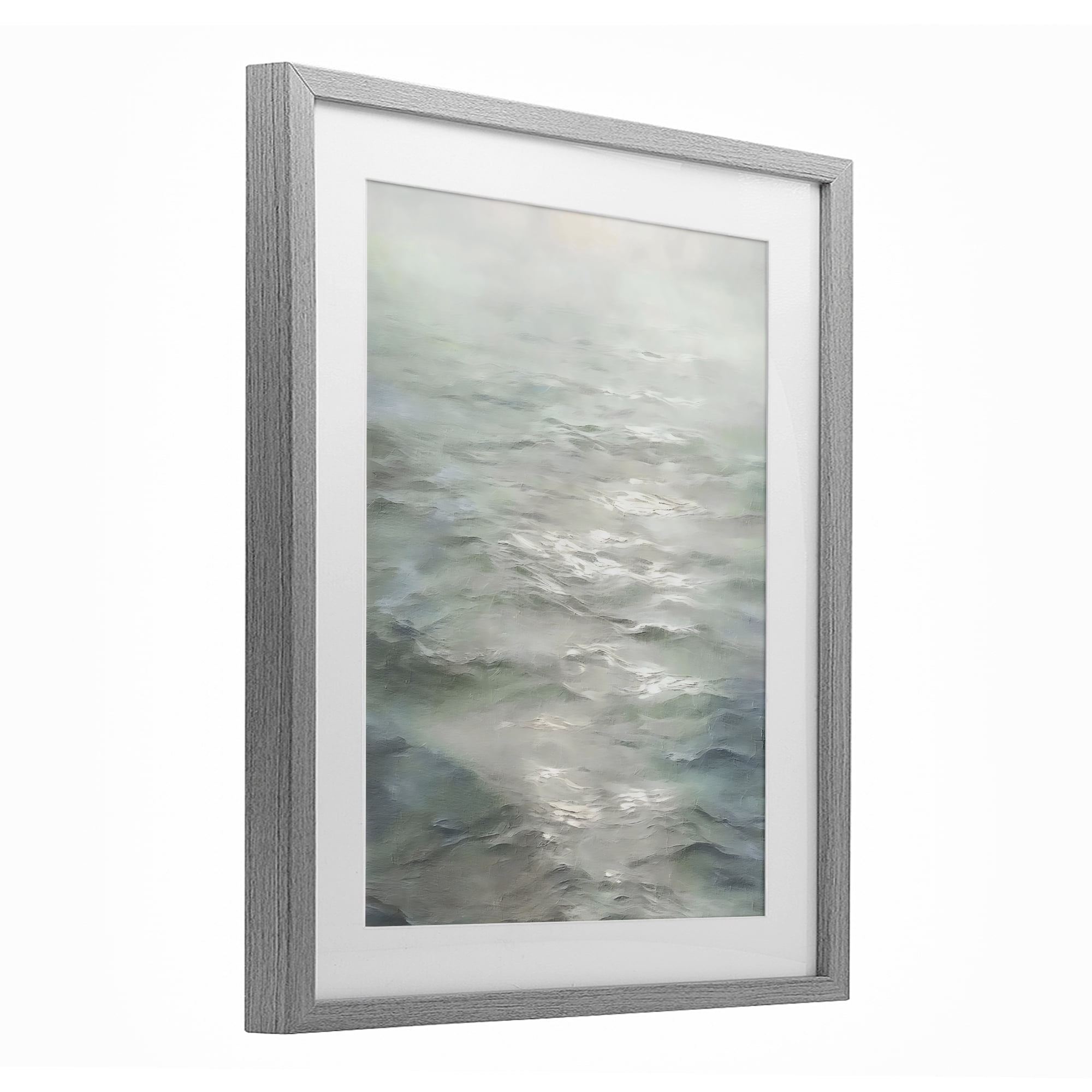 Stupell Industries Shallow Reflections on Sea Gray Framed Print Under Glass, design by Riley B