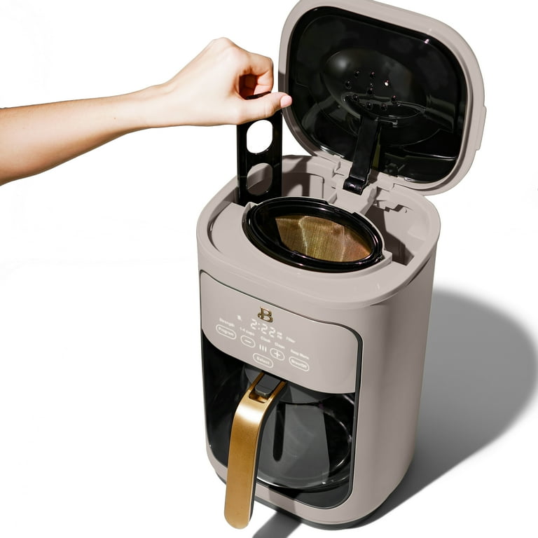 Beautiful 14-Cup Programmable Drip Coffee Maker with Touch-Activated  Display, Porcini Taupe by Drew Barrymore
